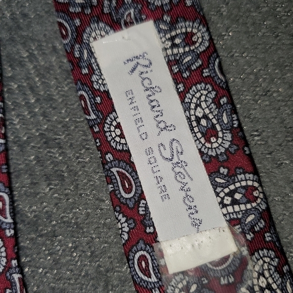 RICHARD STEVENA RED TIE WITH PAISLEY PRINT NEW - Picture 7 of 8